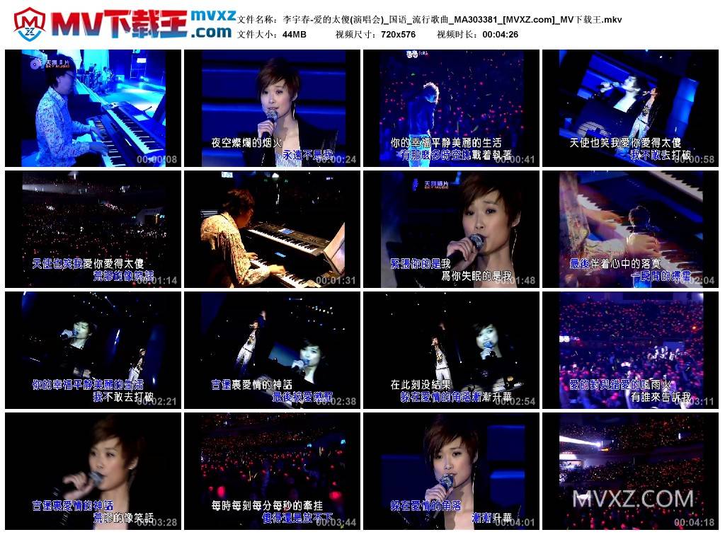 李宇春-爱的太傻(演唱会)_国语_流行歌曲_MA303381